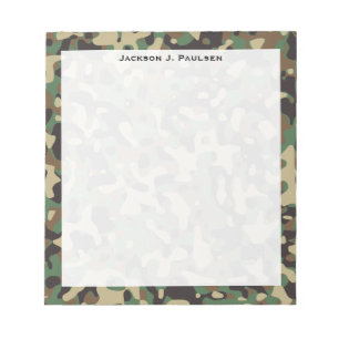 Monogram Bosland Tannige Bruine Groene Grijze Camo Notitieblok