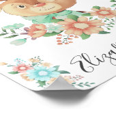 monogram bosnvriend baby herten - geboortestaat poster (Hoek)