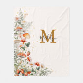 Monogram Bospaddenstoelen Bloemen Bloemen Floral b Fleece Deken (Voorkant)