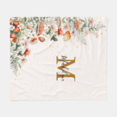 Monogram Bospaddenstoelen Bloemen Bloemen Floral b Fleece Deken (Voorkant (Horizontaal))