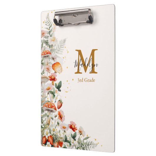 Monogram Bospaddenstoelen Bloemen Bloemen Floral b Klembord (Links)