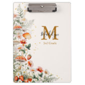 Monogram Bospaddenstoelen Bloemen Bloemen Floral b Klembord (Voorkant)