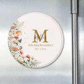 Monogram Bospaddenstoelen Bloemen Bloemen Floral b Magneet