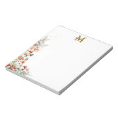 Monogram Bospaddenstoelen Bloemen Bloemen Floral b Notitieblok (Linkerzijde)