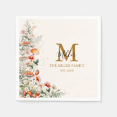 Monogram Bospaddenstoelen Bloemen Bloemen Floral b Servet (Voorkant)