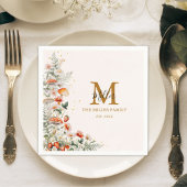 Monogram Bospaddenstoelen Bloemen Bloemen Floral b Servet