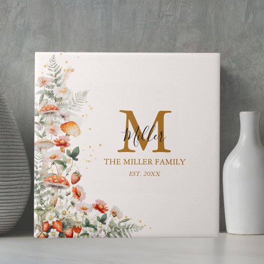 Monogram Bospaddenstoelen Bloemen Bloemen Floral b Tegeltje