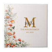 Monogram Bospaddenstoelen Bloemen Bloemen Floral b Tegeltje (Voorkant)