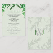 Monogram Botanical Greenery accommodatiekaart Informatiekaartje (Voorkant / Achterkant)