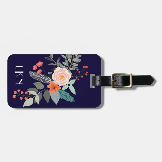 Monogram Botanisch Bagagelabel (Voorkant horizontaal)