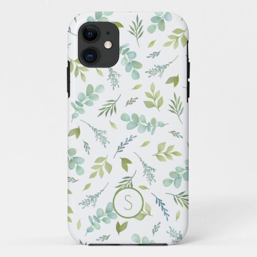 Monogram botanisch blad Case-Mate iPhone case (Achterkant)
