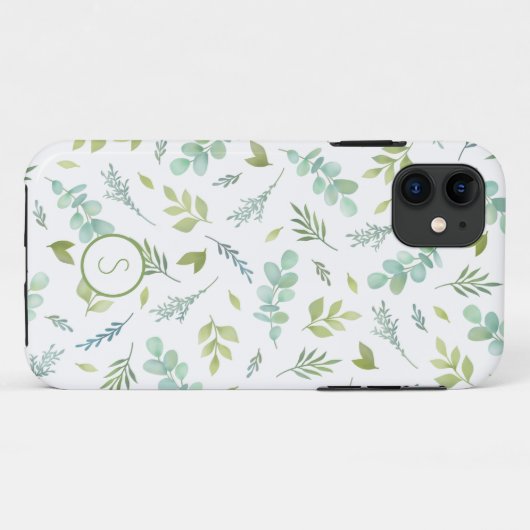 Monogram botanisch blad Case-Mate iPhone case (Achterkant (horizontaal))