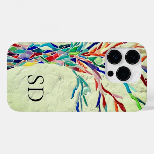 Monogram botanisch groen Case-Mate iPhone case (Achterkant (horizontaal))