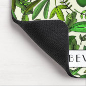 Monogram Botanisch Groene Bladeren Patroon Muismat (Hoek)