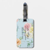 Monogram Botanisch Patroon Bagagelabel (Achterkant verticaal)