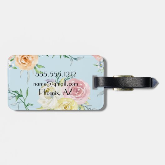 Monogram Botanisch Patroon Bagagelabel (Achterkant horizontaal)