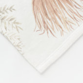 Monogram Botanisch Roos Goud Neutrale Terracotta Fleece Deken (Hoek)