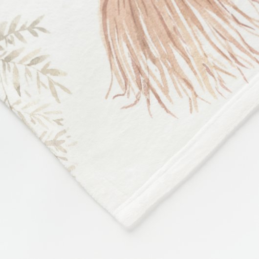 Monogram Botanisch Roos Goud Neutrale Terracotta Fleece Deken (Hoek)