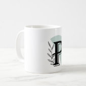 Monogram Botanische Blad P letter klassieke mok (Voorkant links)