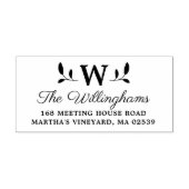 Monogram botanische bladeren  zelfinktende stempel (Design)