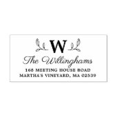 Monogram botanische bladeren  zelfinktende stempel (Design)