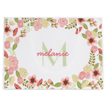 Monogram Botanische Bloemen Grote Geschenktas