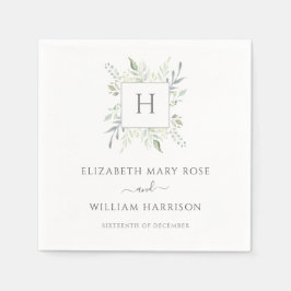 Monogram Botanische Bruiloft Servet