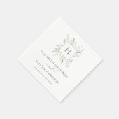 Monogram Botanische Bruiloft Servet (Hoek)