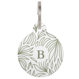Monogram Botanische Druk met de Informatie van het Huisdierpenning