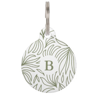 Monogram Botanische Druk met de Informatie van het Huisdierpenning