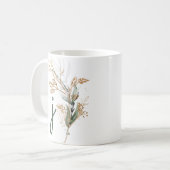 Monogram Botanische Eucalyptus Modern Premium Koffiemok (Voorkant links)