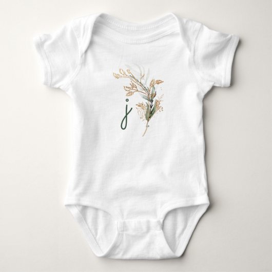 Monogram Botanische Eucalyptus Modern Premium Romper (Voorkant)
