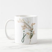 Monogram Botanische Eucalyptus Moderne Premium Koffiemok (Links)