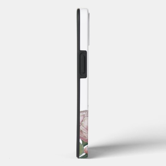 Monogram Botanische Floral Roos Aangepaste naam Case-Mate iPhone Case (Achterkant / Rechts)