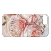 Monogram BOTANISCHE FLORALE PEONNEMINGENnaam Case-Mate iPhone Case (Achterkant (Horizontaal))