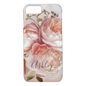 Monogram BOTANISCHE FLORALE PEONNEMINGENnaam Case-Mate iPhone Case (Achterkant)