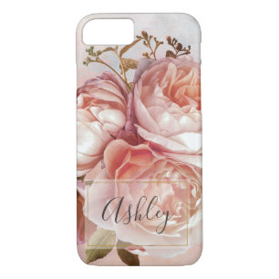 Monogram BOTANISCHE FLORALE PEONNEMINGENnaam iPhone 8/7 Hoesje