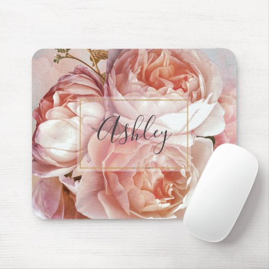 Monogram BOTANISCHE FLORALE PEONNEMINGENnaam Muismat (Met muis)