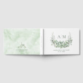 Monogram Botanische Greenery Elegant Wedding Gastenboek (Volledig)
