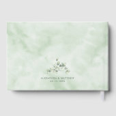 Monogram Botanische Greenery Elegant Wedding Gastenboek (Achterkant)