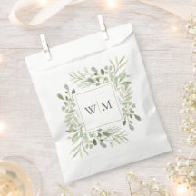 Monogram Botanische Groene Blad Bruiloft