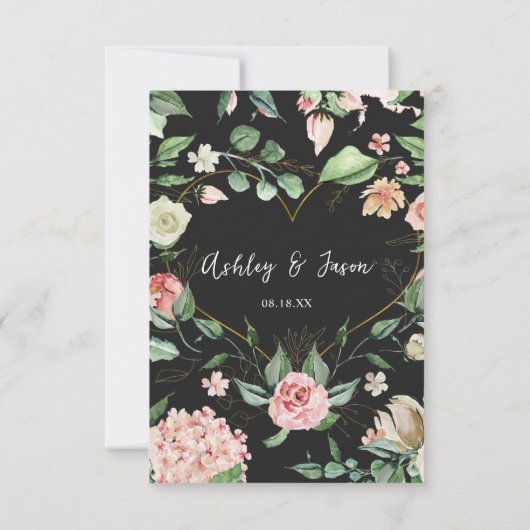 Monogram | Botanische hewriewweduwen RSVP Aankondiging (Achterkant)