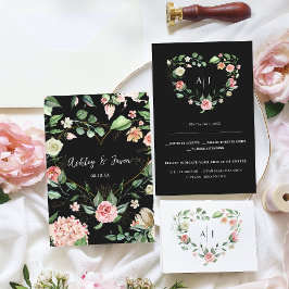 Monogram | Botanische hewriewweduwen RSVP Aankondiging