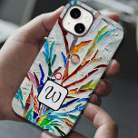 Monogram Botanische Hoesje-Mate iPhone Case<br><div class="desc">Dit kleurrijke telefoonhoesje is versierd met een uniek abstract botanisch mozaïek en een elegant monogram. Gemakkelijk aan te passen. Maakt een uniek cadeau. Origineel mozaïek © Michele Davies.</div>