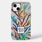 Monogram Botanische Hoesje-Mate iPhone Case (Achterkant)