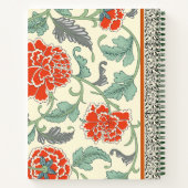 Monogram botanische rode bloemen notitieboek (Achterkant)