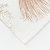 Monogram Botanische Roze Goud Neutraal Terracotta Fleece Deken (Hoek)
