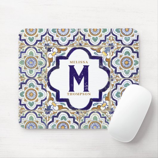 monogram botanische siertegels muismat (Met muis)