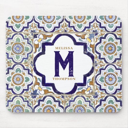  monogram botanische siertegels muismat (Voorkant)