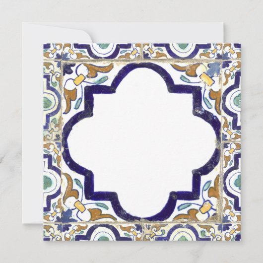 monogram botanische siertegels notitiekaartje (Voorkant)